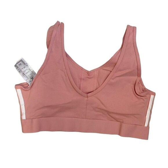 ADIDAS ESSENTIALS 3-STRIPES CROP TOP SZ MED Wonder Mauve / White - Picture 4 of 11